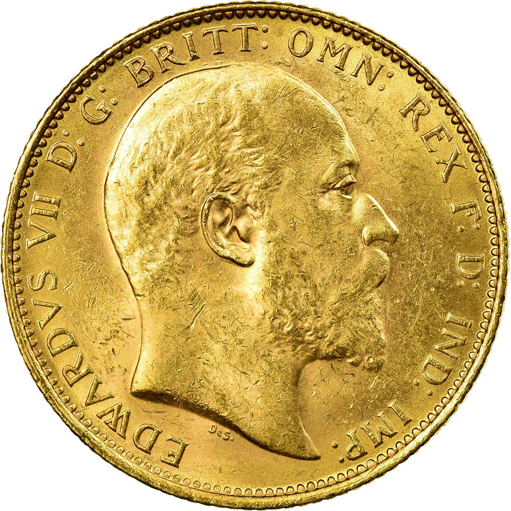 Coin, Australia, Edward VII, Sovereign, 1907, Melbourne, AU(55-58), Gold, KM:15