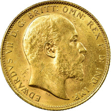 Coin, Australia, Edward VII, Sovereign, 1907, Melbourne, AU(55-58), Gold, KM:15