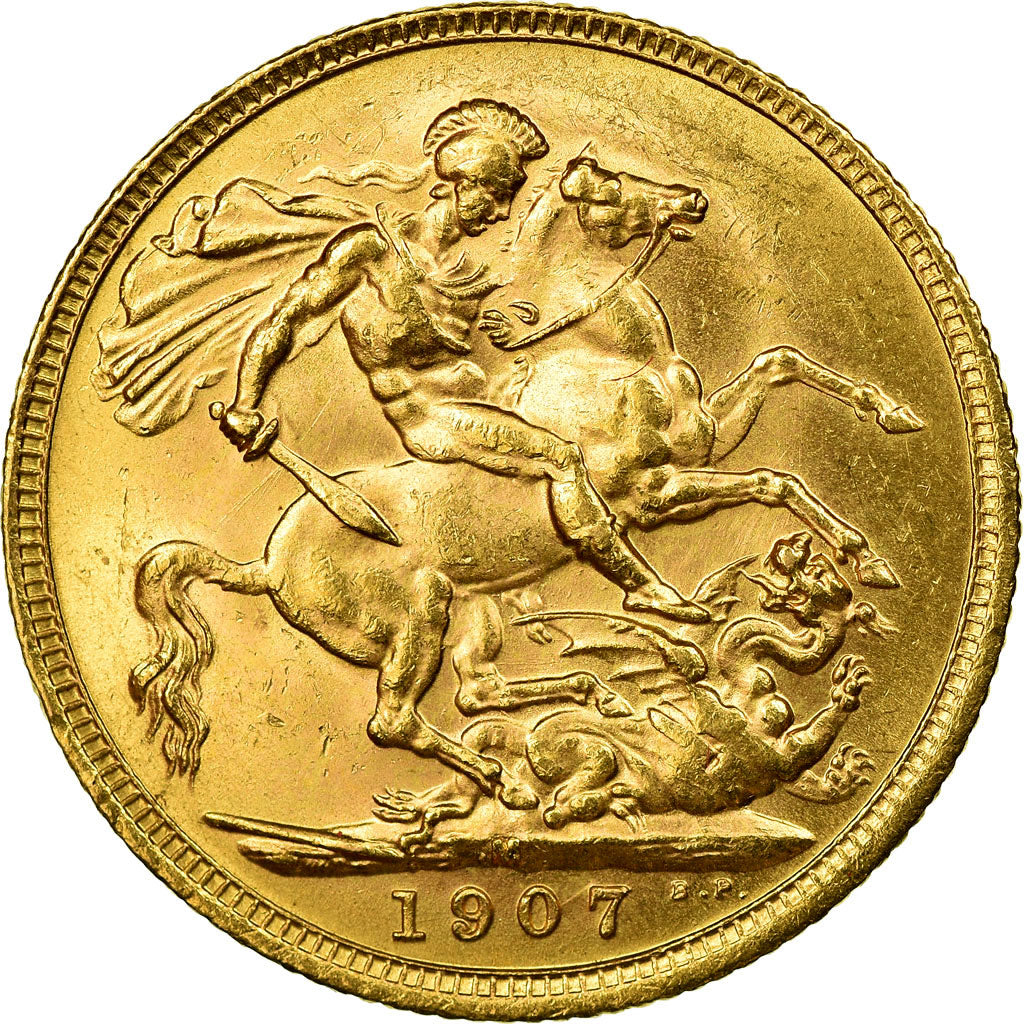 Coin, Australia, Edward VII, Sovereign, 1907, Melbourne, AU(55-58), Gold, KM:15