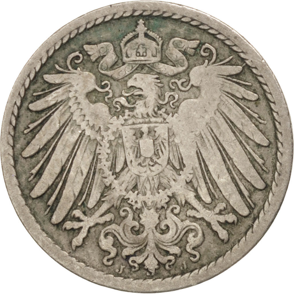 Monnaie, GERMANY - EMPIRE, Wilhelm II, 5 Pfennig, 1894, Hamburg, TB
