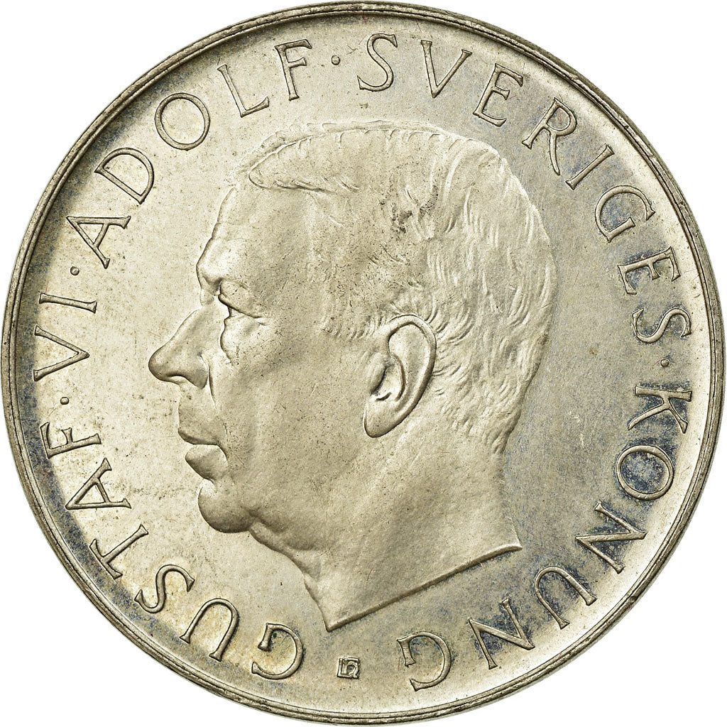 Coin, Sweden, Gustaf VI, 5 Kronor, 1952, MS(60-62), Silver, KM:828
