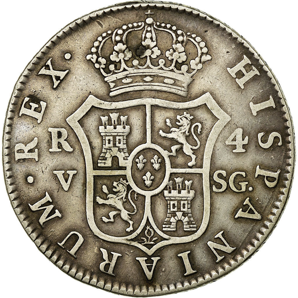 Moneda, España, Ferdinand VII, 4 Réales, 1810, Valladolid, MBC, Plata