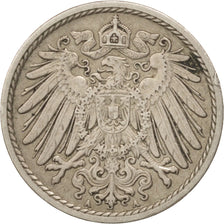 GERMANY - EMPIRE, Wilhelm II, 5 Pfennig, 1909, Berlin, Copper-nickel, KM:11