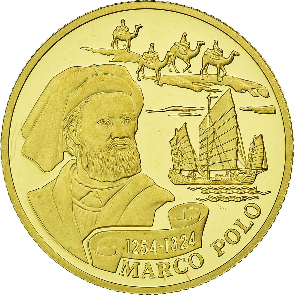 Münze, Kasachstan, Marco Polo, 100 Tenge, 2004, Kazakhstan Mint, STGL, Gold