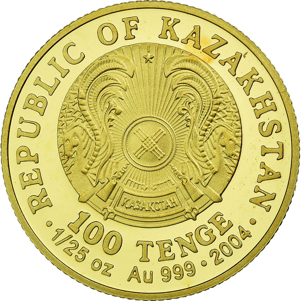 Münze, Kasachstan, Marco Polo, 100 Tenge, 2004, Kazakhstan Mint, STGL, Gold