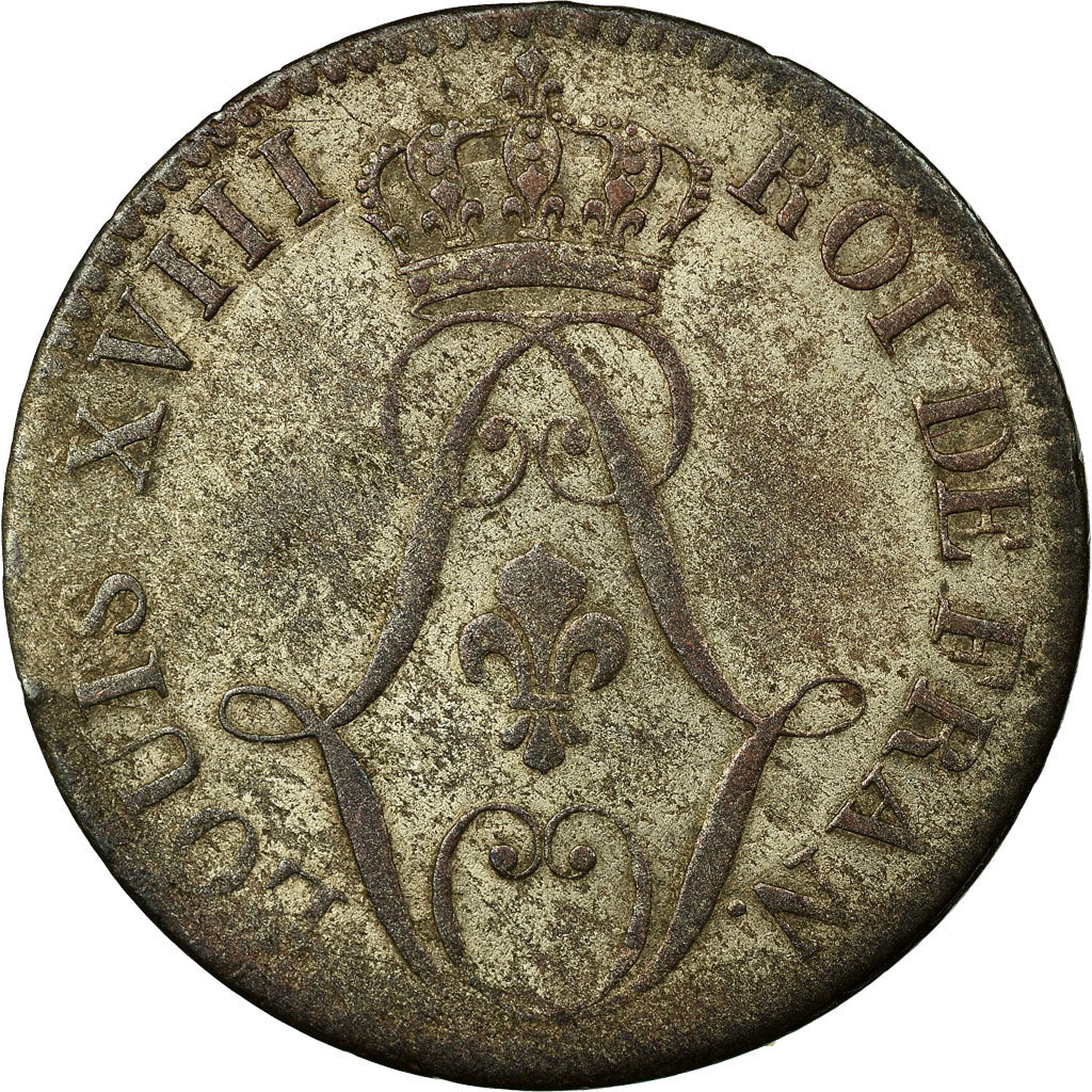 Coin, FRENCH GUIANA, 10 Centimes, 1818, Paris, VF(30-35), Billon, KM:A1