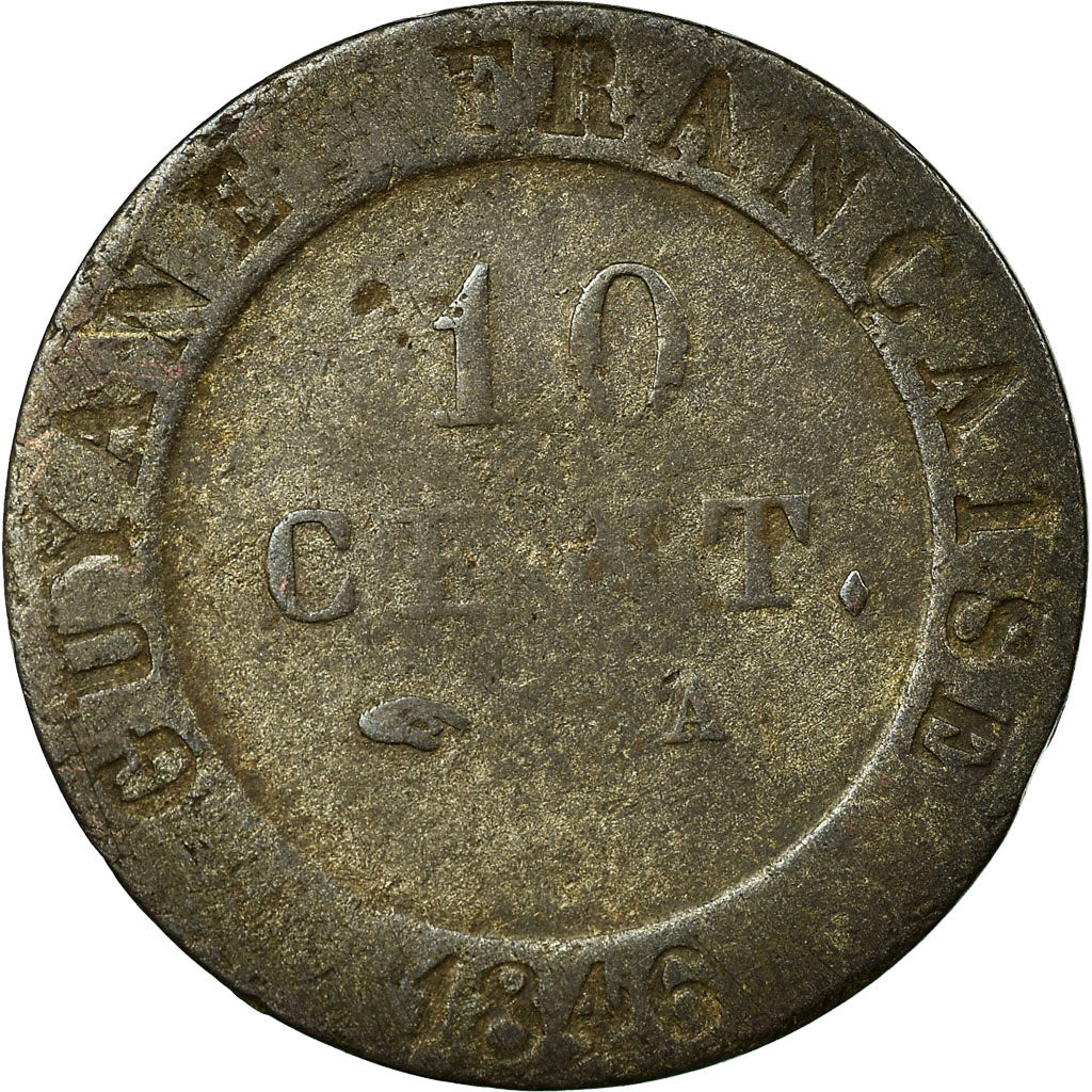 Moneta, Guinea francese, Louis-Philippe, 10 Centimes, 1846, Paris, MB, Biglione