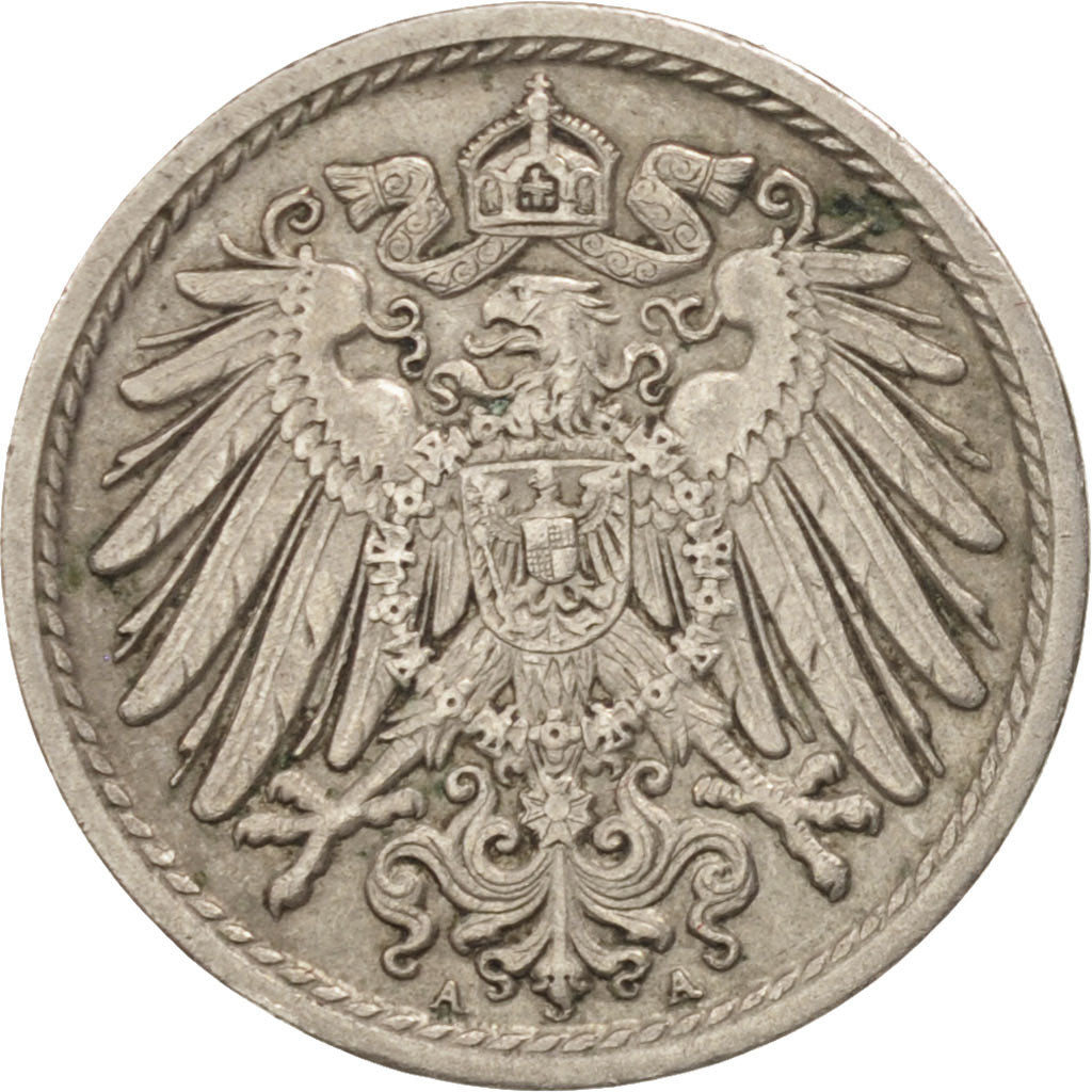 Coin, GERMANY - EMPIRE, Wilhelm II, 5 Pfennig, 1912, Berlin, VF(30-35)