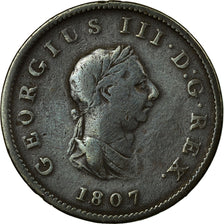 Moneta, Gran Bretagna, George III, 1/2 Penny, 1807, MB, Rame, KM:662