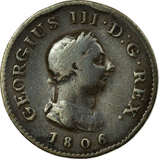Moneta, Gran Bretagna, George III, Farthing, 1806, MB, Rame, KM:661