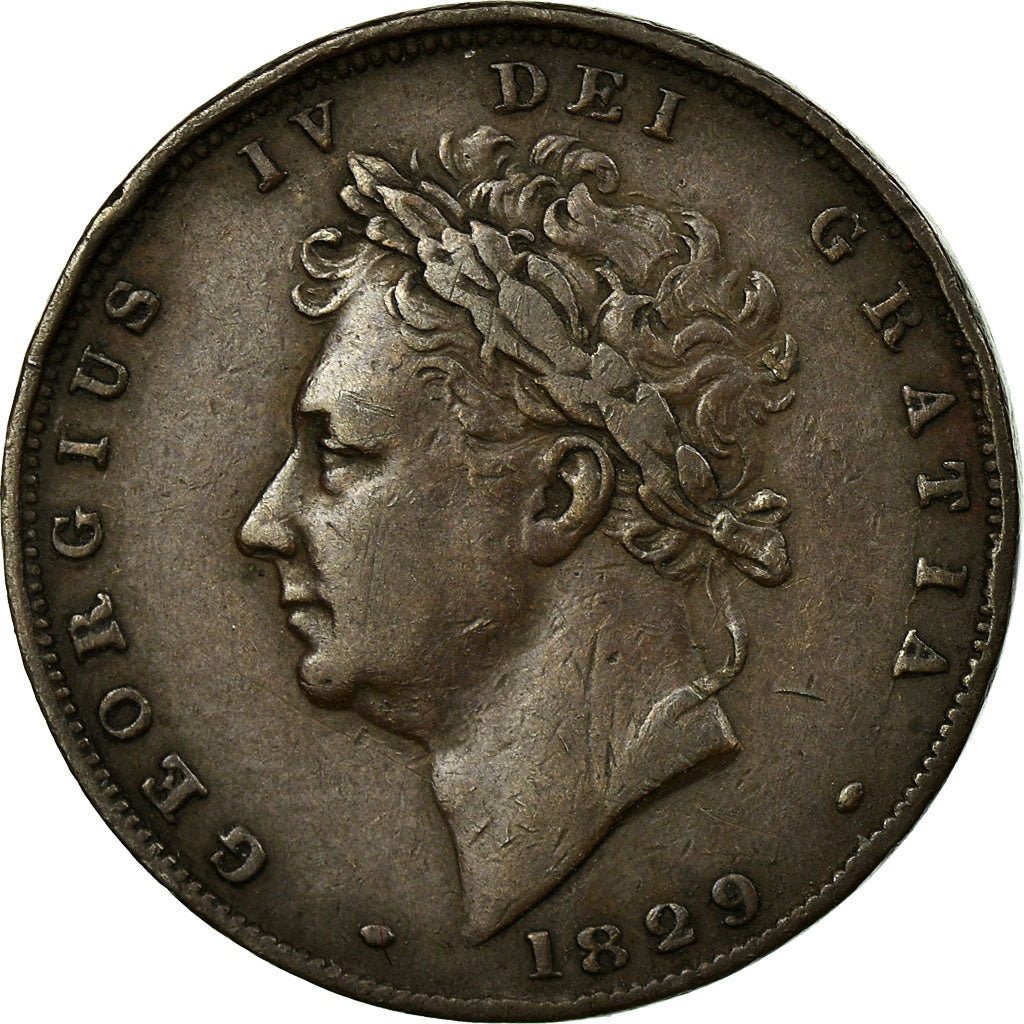 Coin, Great Britain, George IV, Farthing, 1829, EF(40-45), Copper, KM:697