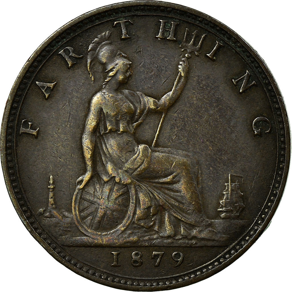 Coin, Great Britain, Victoria, Farthing, 1879, EF(40-45), Bronze, KM:753