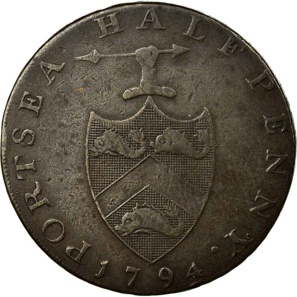 Münze, Großbritannien, Hampshire, Portsea, Halfpenny Token, 1794, SS, Kupfer