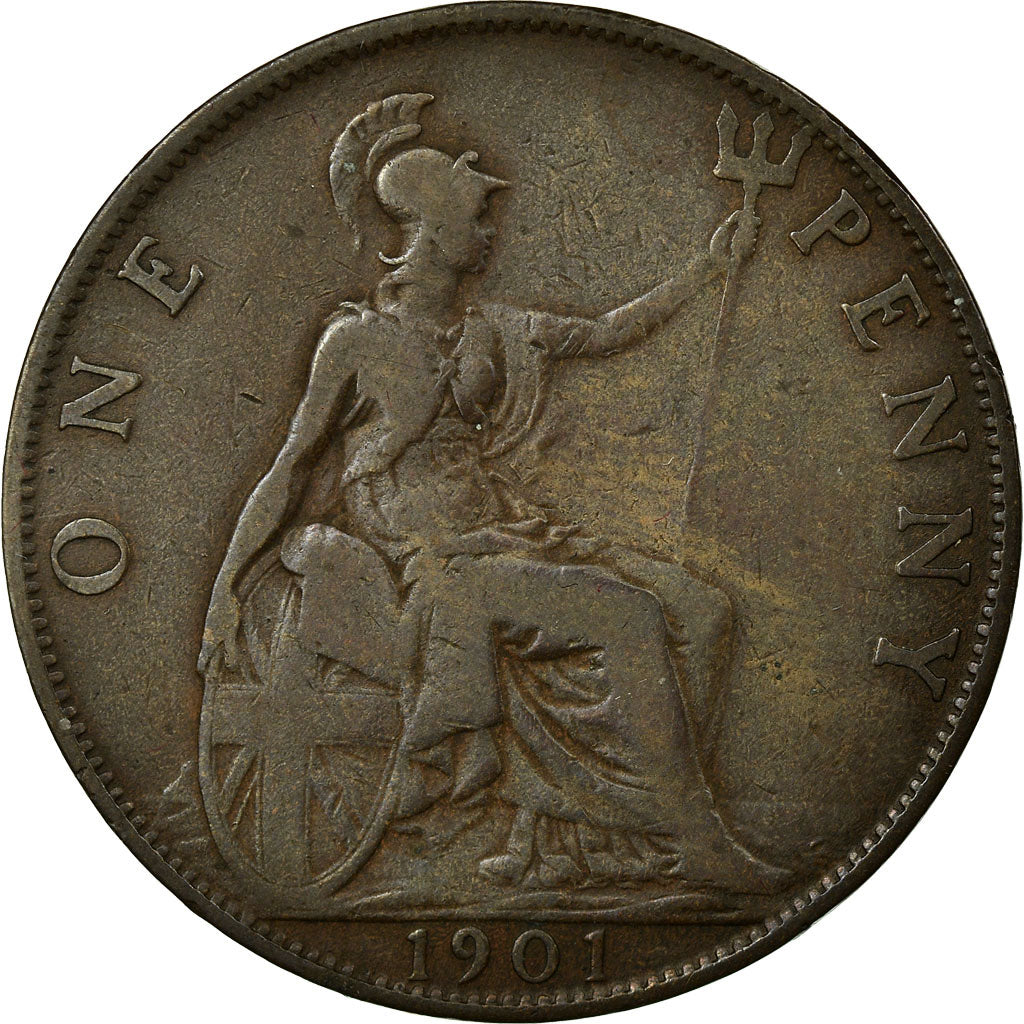 Coin, Great Britain, Victoria, Penny, 1901, VF(30-35), Bronze, KM:790