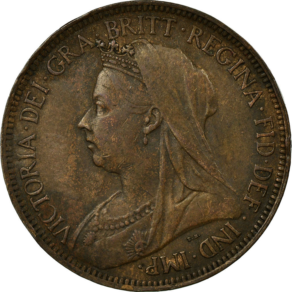 Coin, Great Britain, Victoria, 1/2 Penny, 1901, EF(40-45), Bronze, KM:789