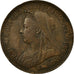 Coin, Great Britain, Victoria, 1/2 Penny, 1901, EF(40-45), Bronze, KM:789