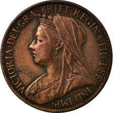 Coin, Great Britain, Victoria, Farthing, 1901, EF(40-45), Bronze, KM:788.2