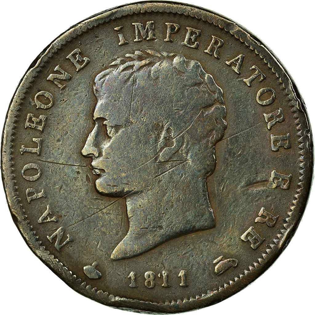 Moneta, STATI ITALIANI, KINGDOM OF NAPOLEON, Napoleon I, Soldo, 1811, Milan, MB