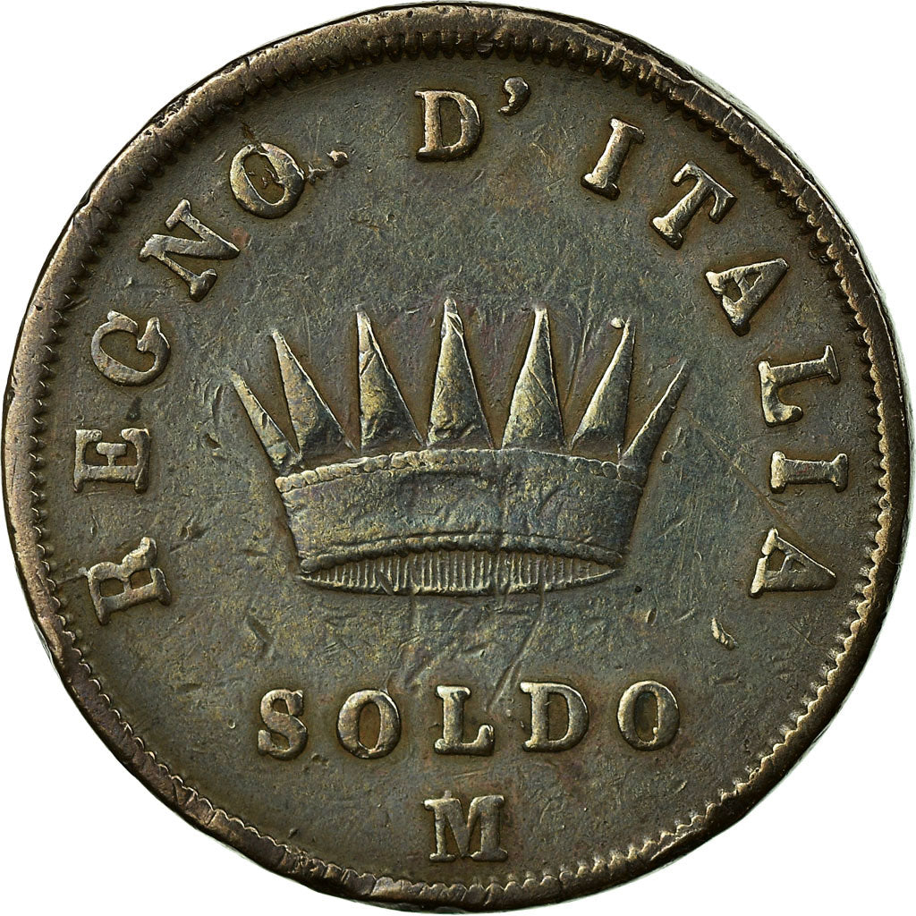 Moneta, STATI ITALIANI, KINGDOM OF NAPOLEON, Napoleon I, Soldo, 1811, Milan, MB
