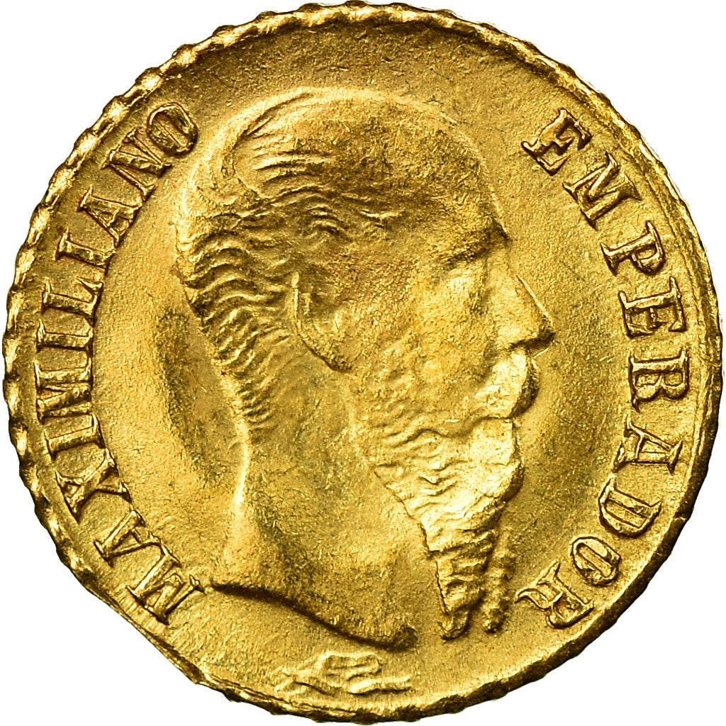 Münze, Mexiko, Maximilian, Peso, 1865, Restrike, SS, Gold