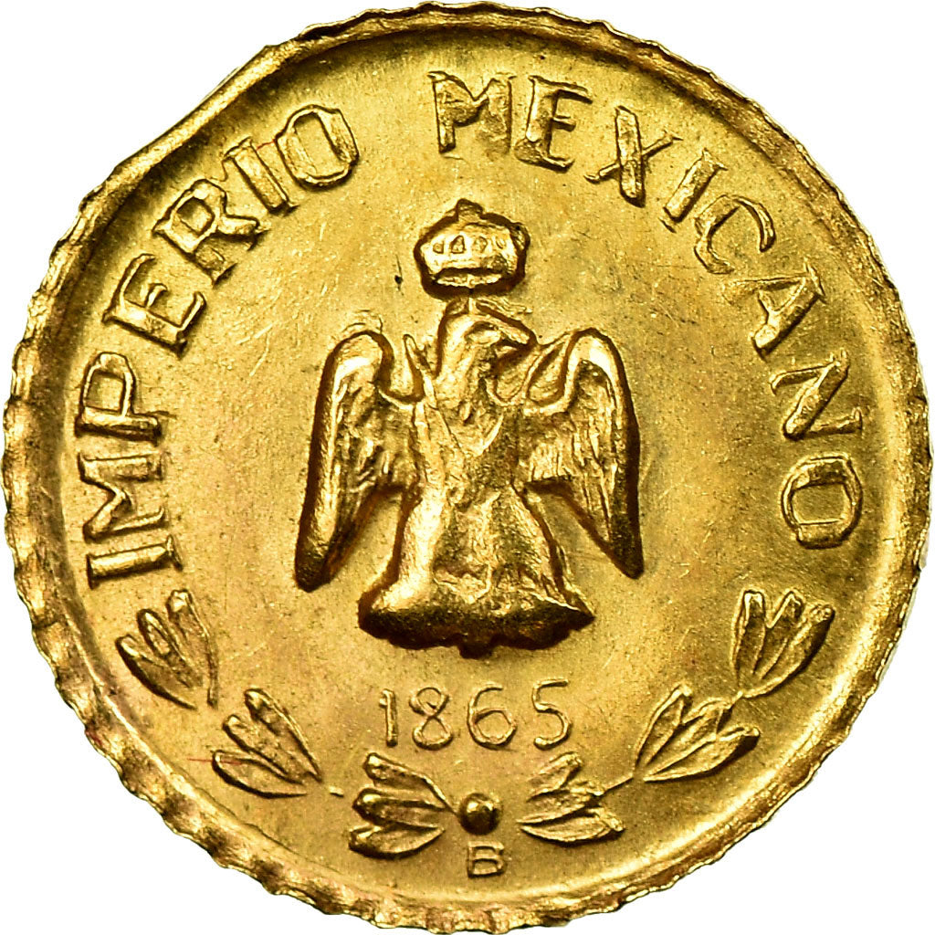 Münze, Mexiko, Maximilian, Peso, 1865, Restrike, SS, Gold