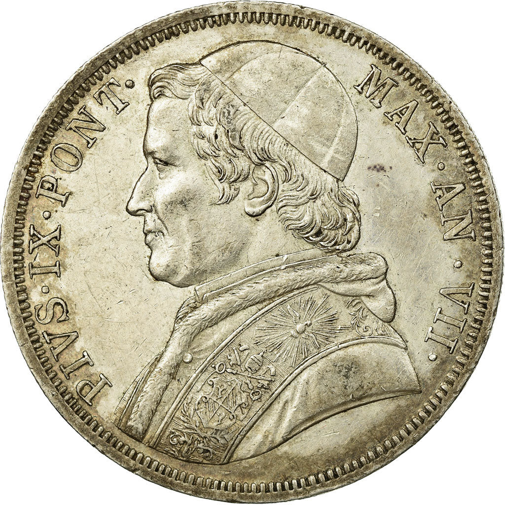 Monnaie, États italiens, PAPAL STATES, Pius IX, Scudo, 1853, Rome, TTB+