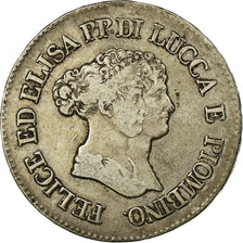 Moneda, Estados italianos, LUCCA, Felix and Elisa, 5 Franchi, 1805, Firenze
