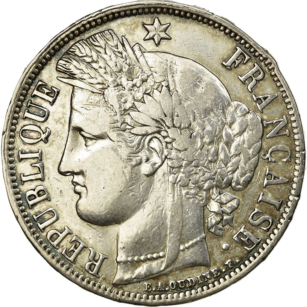 Coin, France, Cérès, 5 Francs, 1870, Bordeaux, VF(30-35), Silver, KM:818.2