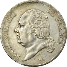 Moeda, França, Louis XVIII, Louis XVIII, 5 Francs, 1818, Paris, AU(50-53)
