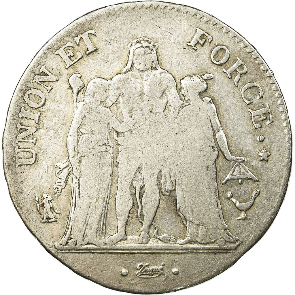 Munten, Frankrijk, Union et Force, 5 Francs, An 11 (1803), Bordeaux, FR, Zilver
