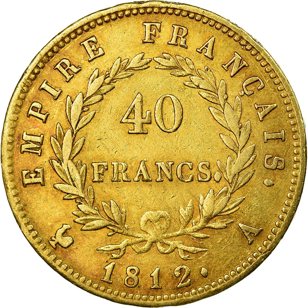 Münze, Frankreich, Napoléon I, 40 Francs, 1812, Paris, SS+, Gold, KM:696.1