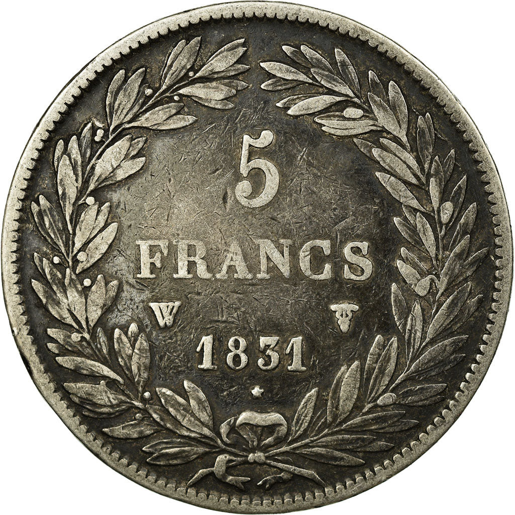 Coin, France, Louis-Philippe, 5 Francs, 1831, Lille, VF(30-35), Silver