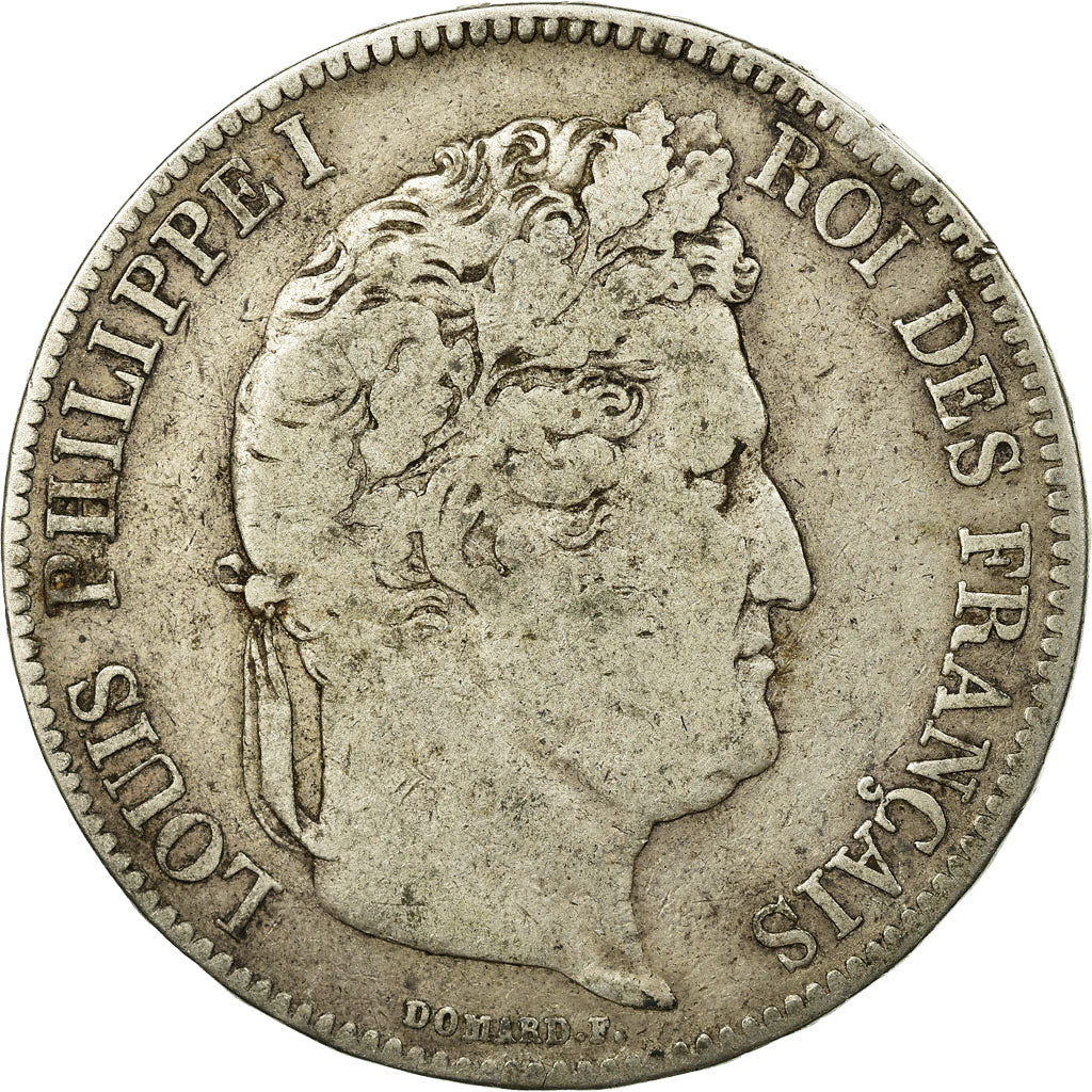 Moeda, França, Louis-Philippe, 5 Francs, 1832, Bayonne, VF(20-25), Prata