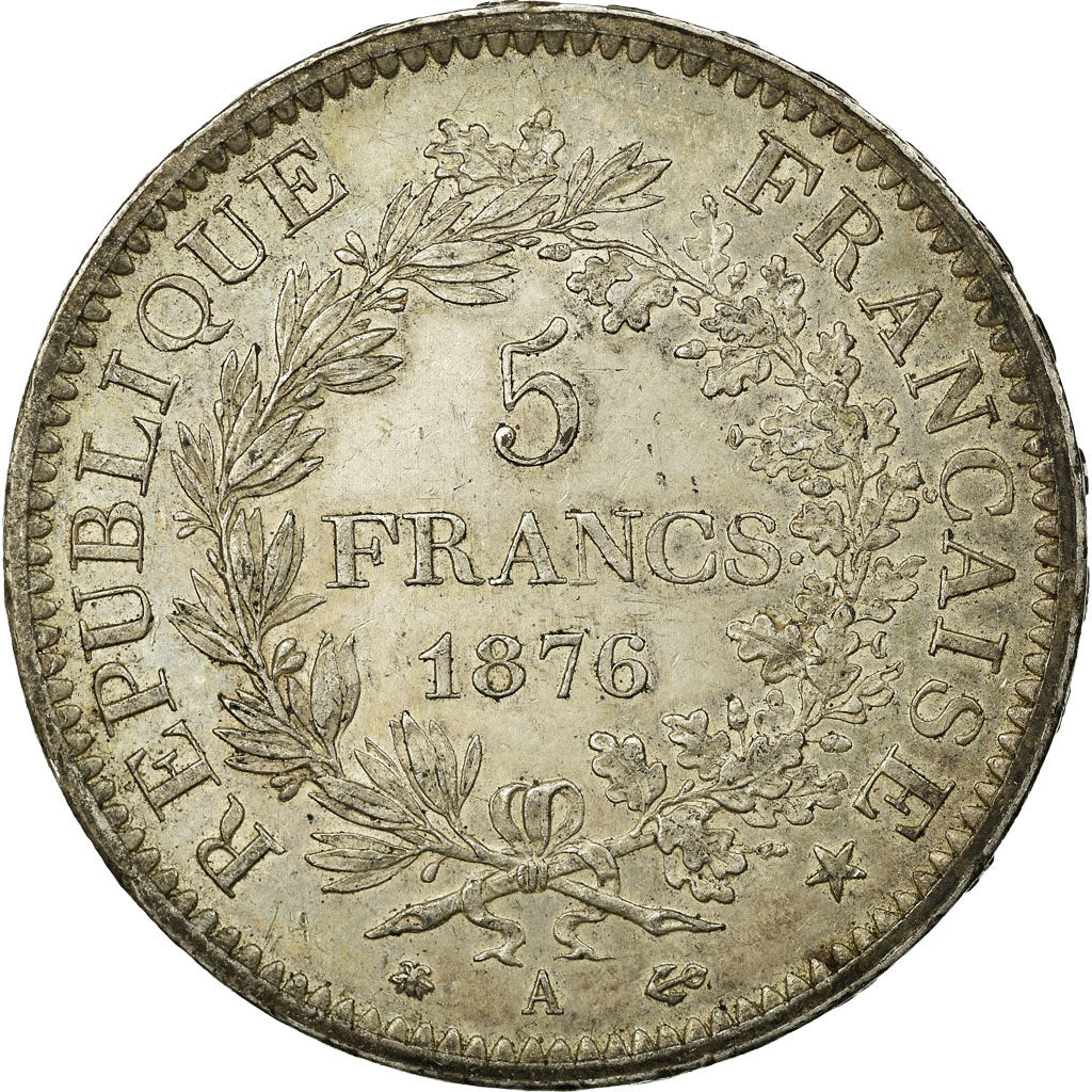 Coin, France, Hercule, 5 Francs, 1876, Paris, AU(50-53), Silver, KM:820.1