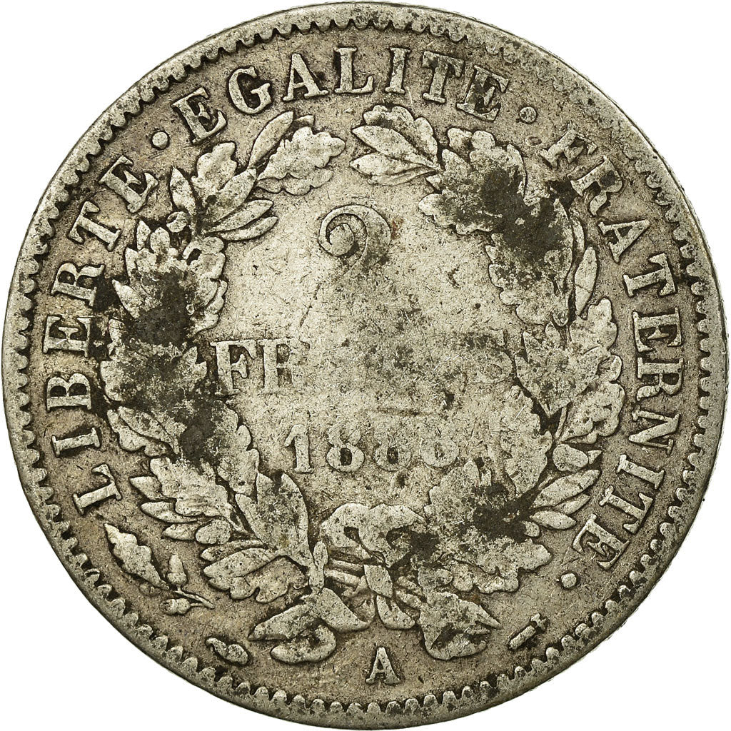 Münze, Frankreich, Cérès, 2 Francs, 1888, Paris, S, Silber, KM:817.1