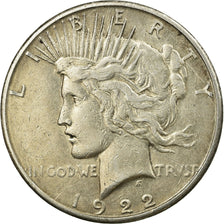 Coin, United States, Peace Dollar, Dollar, 1922, U.S. Mint, San Francisco