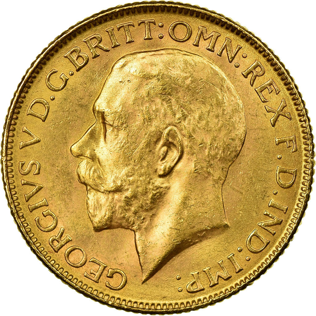 Coin, INDIA-BRITISH, George V, Sovereign, 1918, Bombay, AU(55-58), Gold, KM:525A