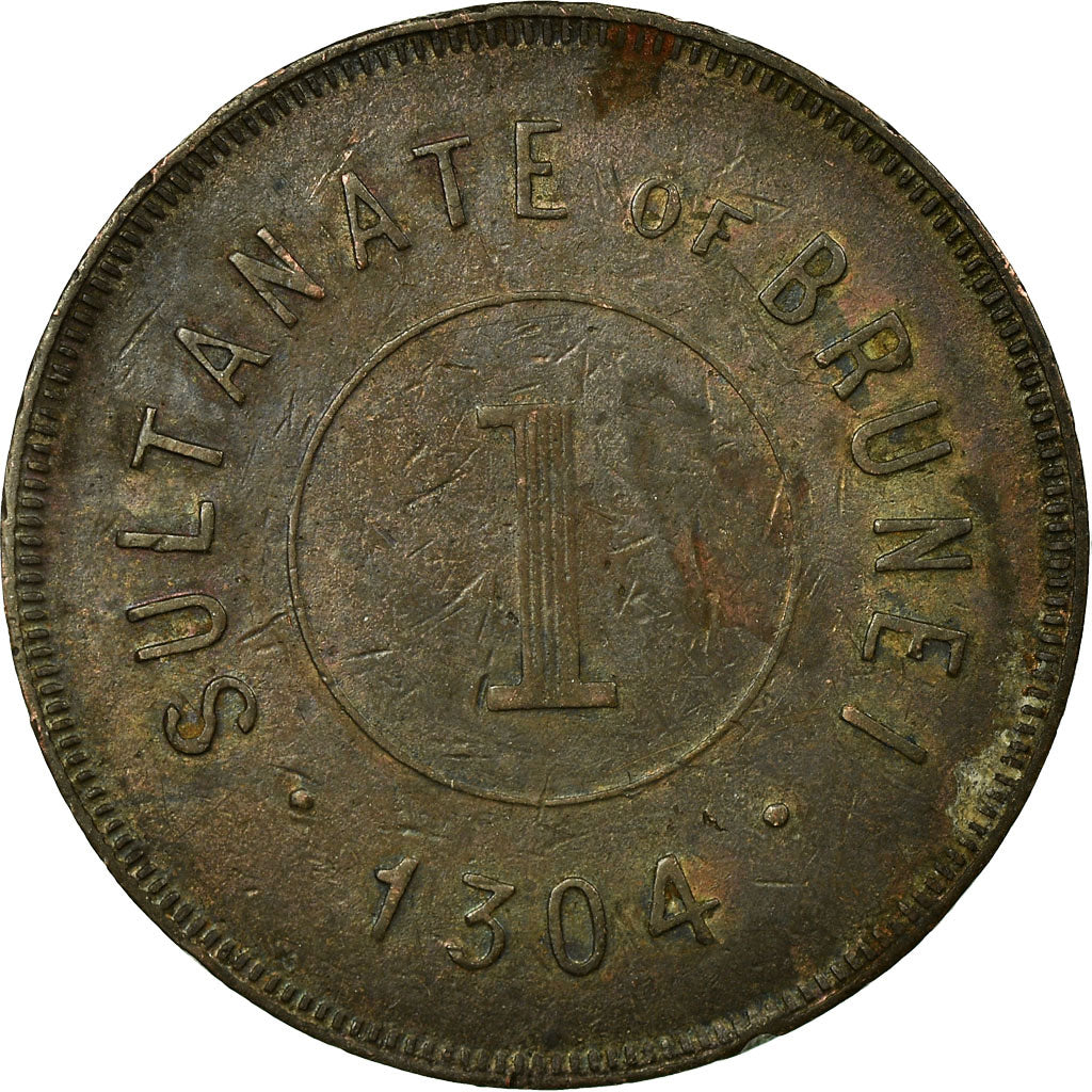 Coin, BRUNEI, Cent, 1304 (1886), VF(30-35), Copper, KM:3