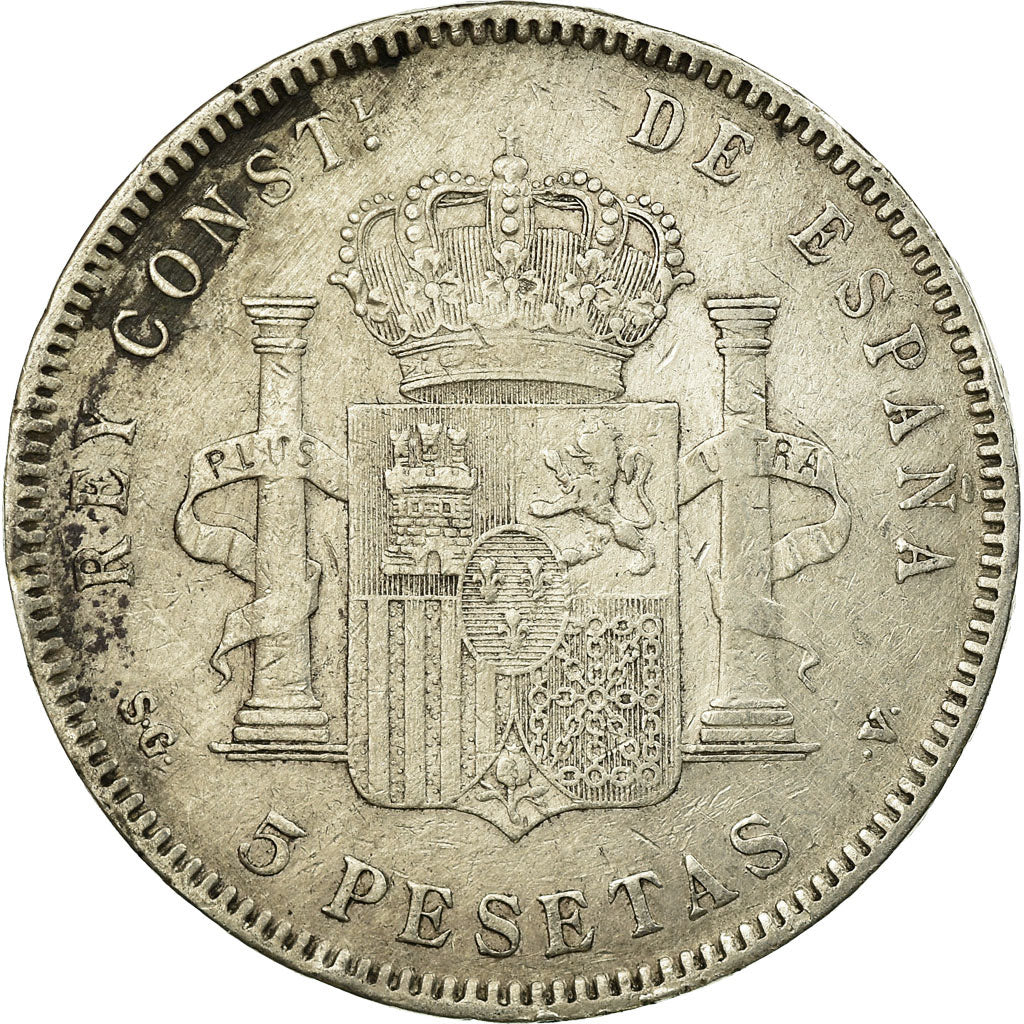 Coin, Spain, Alfonso XIII, 5 Pesetas, 1898, Madrid, VF(30-35), Silver, KM:707