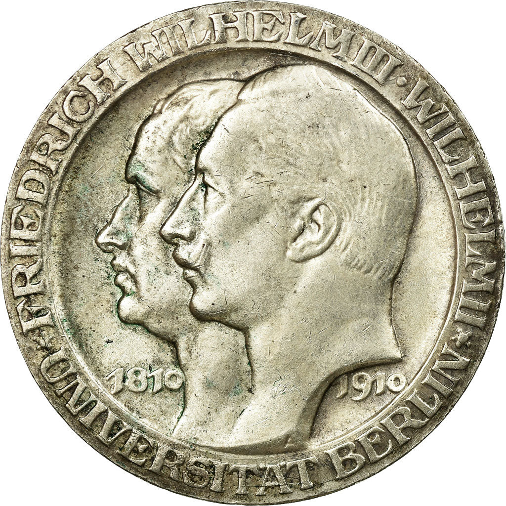 Coin, German States, PRUSSIA, Wilhelm II, 3 Mark, 1910, Berlin, AU(50-53)