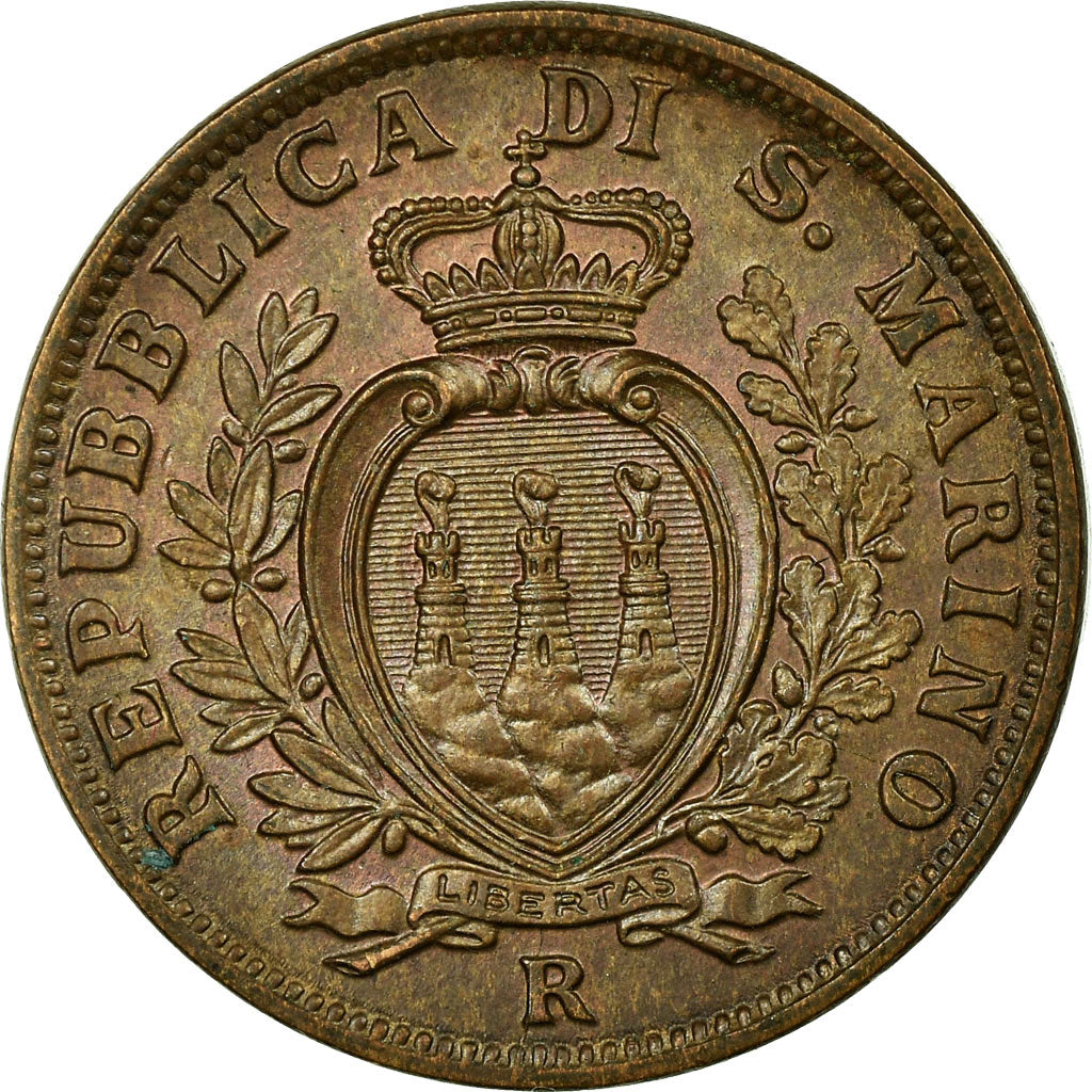 Coin, San Marino, 10 Centesimi, 1938, Rome, MS(60-62), Bronze, KM:13