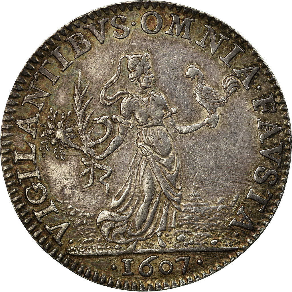 Francia, Token, Royal, Henri IV, 1607, MBC+, Plata, Feuardent:11912