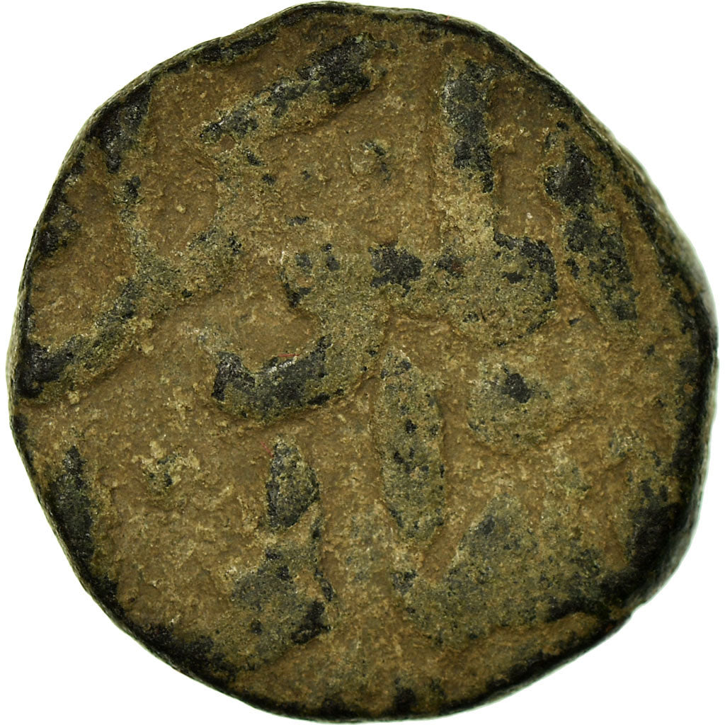 Coin, India, Sultanate, Bahmanis, Mahmud Shah, 1/2 Gani, VF(20-25), Copper