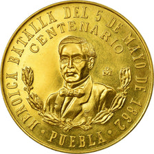 México, medalla, Batalla de Puebla Centenario, History, 1962, FDC, Oro