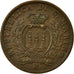 Moneta, San Marino, 10 Centesimi, 1936, Rome, AU(55-58), Bronze, KM:13
