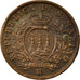 Coin, San Marino, 10 Centesimi, 1935, Rome, MS(60-62), Bronze, KM:13