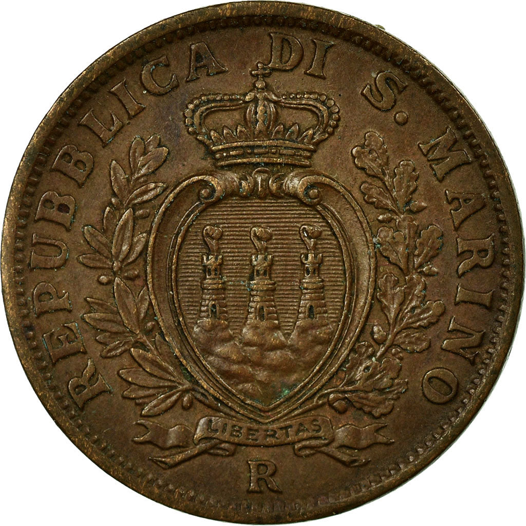 Coin, San Marino, 5 Centesimi, 1936, Rome, AU(55-58), Bronze, KM:12