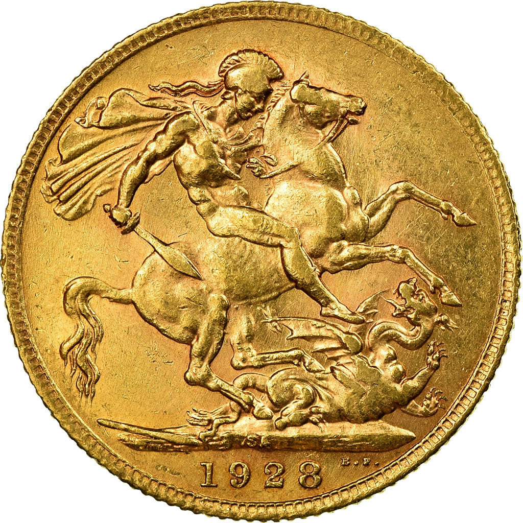 Moneda, Sudáfrica, George V, Sovereign, 1928, Pretoria, EBC, Oro, KM:21