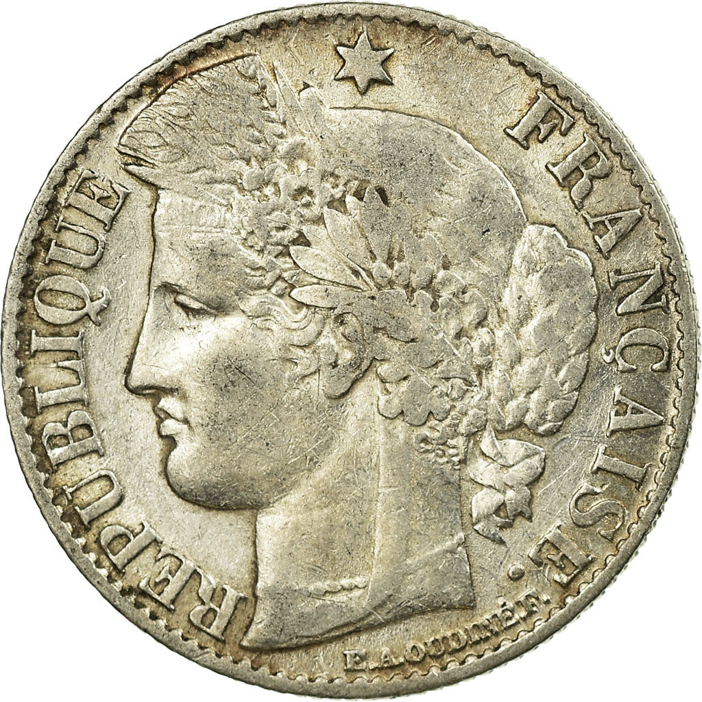 Moeda, França, Cérès, 50 Centimes, 1886, Paris, VF(30-35), Prata, KM:834.1