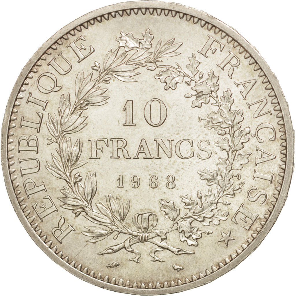 Francia, Hercule, 10 Francs, 1968, Paris, Plata, KM:932